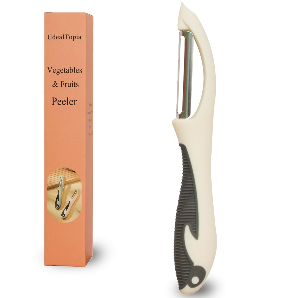 Stainless Steel Vegetable & Fruit Peeler for Kitchen, White