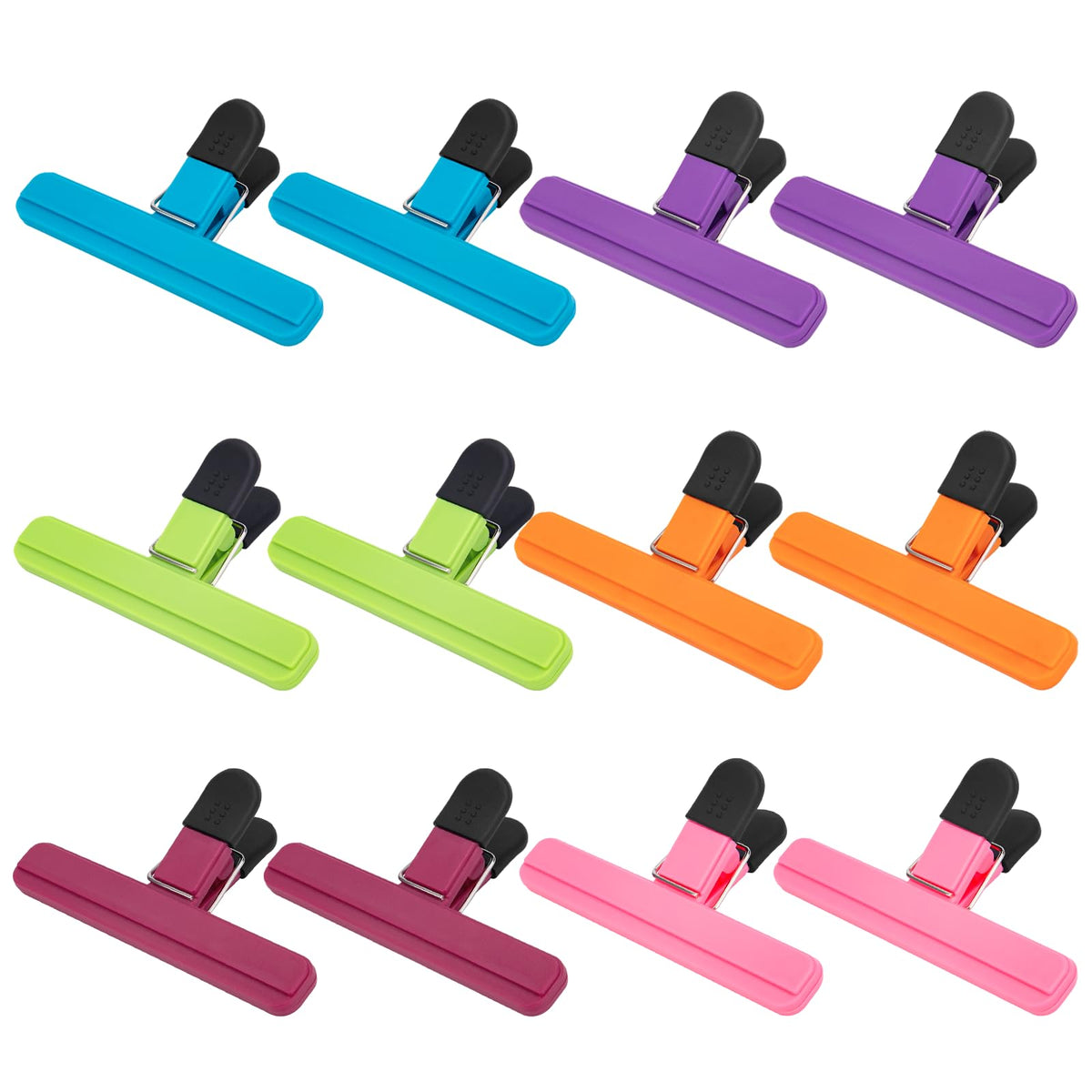 6 Pack Large Chip Bag Clips, Heavy Duty Plastic Sealing, 6x3.5 Inch