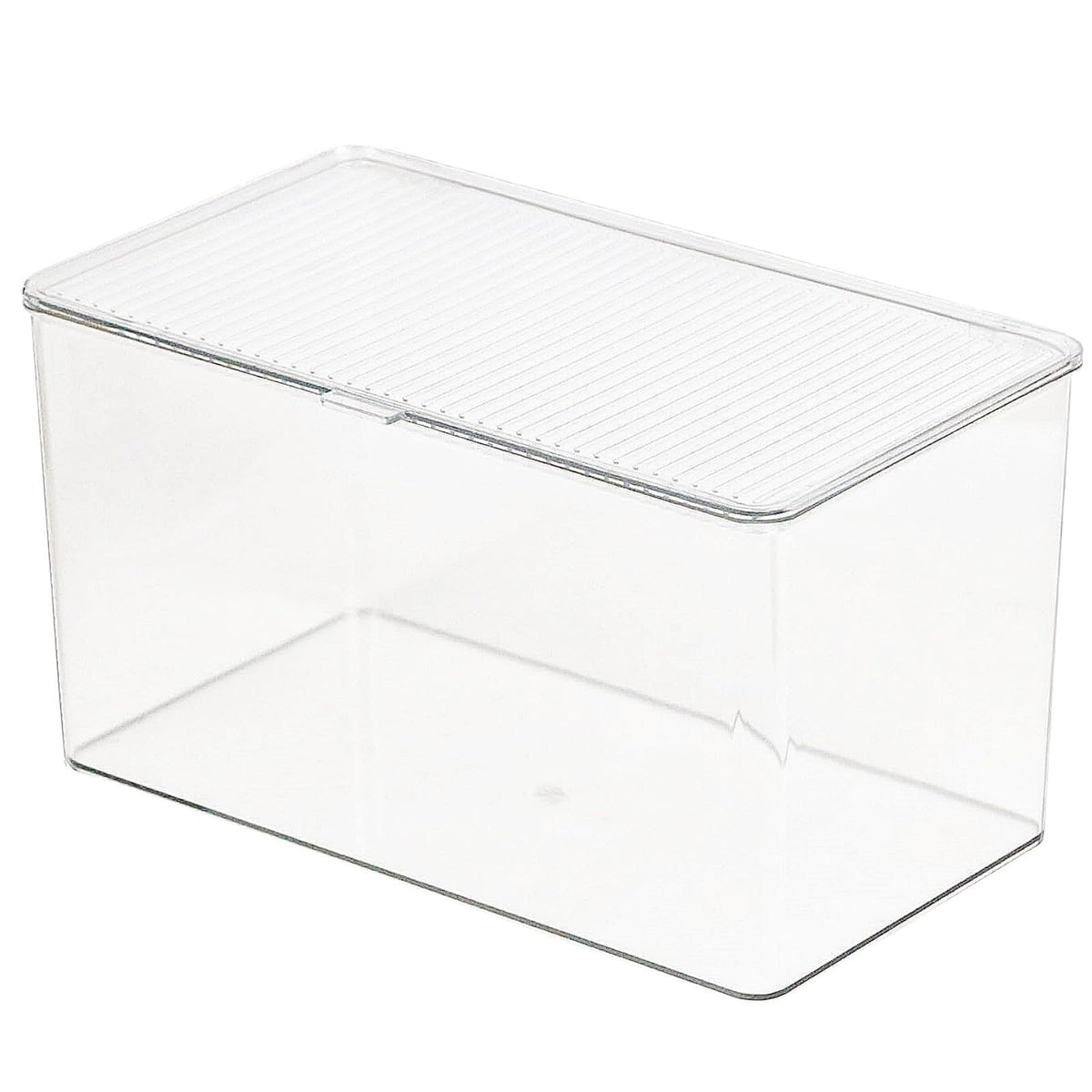 ZEXALOR Clear Plastic Storage Bin with Lid, Makeuo Holder, Fridge Organizer, Refrigerator Organizers and Storage, Small Container for Pantry, Office, Dresser, Bathroom, Kitchen, Snack