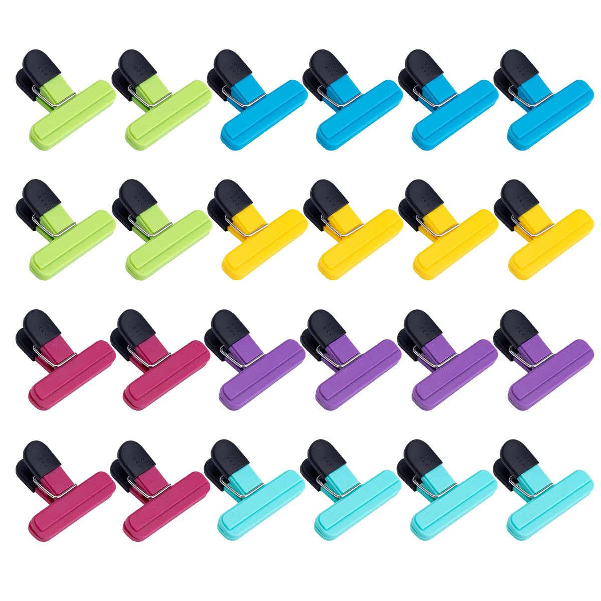 OWLKELA 12 Pcs Chip Clips,3" x 2.5", 6 Colors