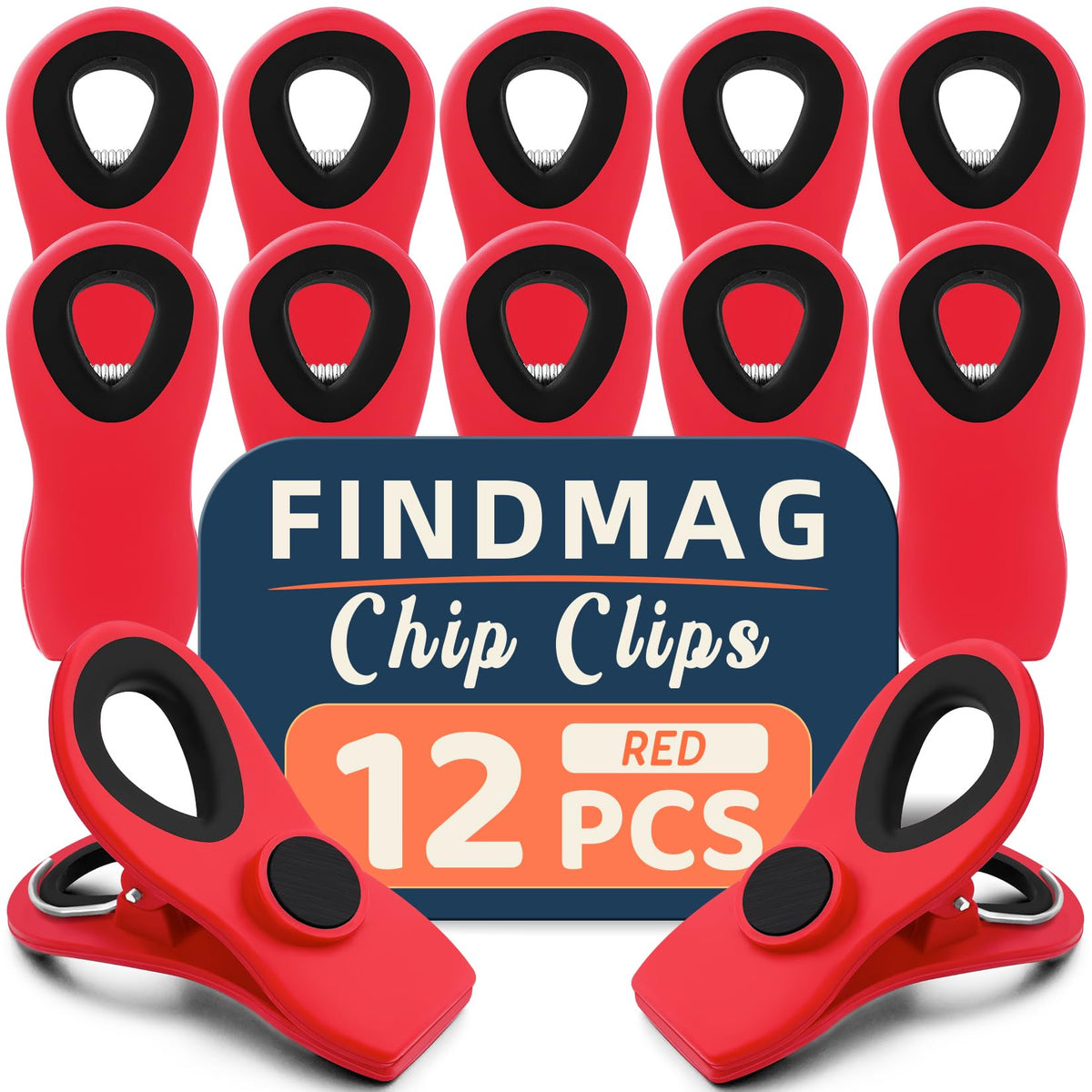 12 Pack Chip Clips, Chip Bag Clips for Kitchen, Black