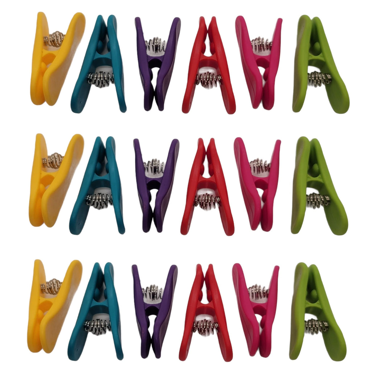 Handy Housewares 6-Piece Colorful Snack Bag Clips Set - Multi-Purpose for Chips, Craft Bags, and More