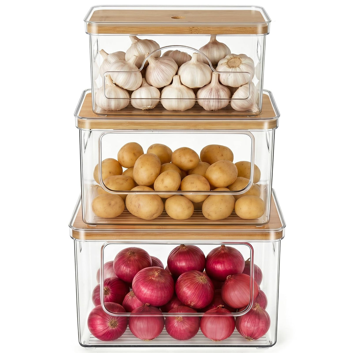 Hudgan Potato and Onion Storage Bin for Pantry Organizer, Veggie Container