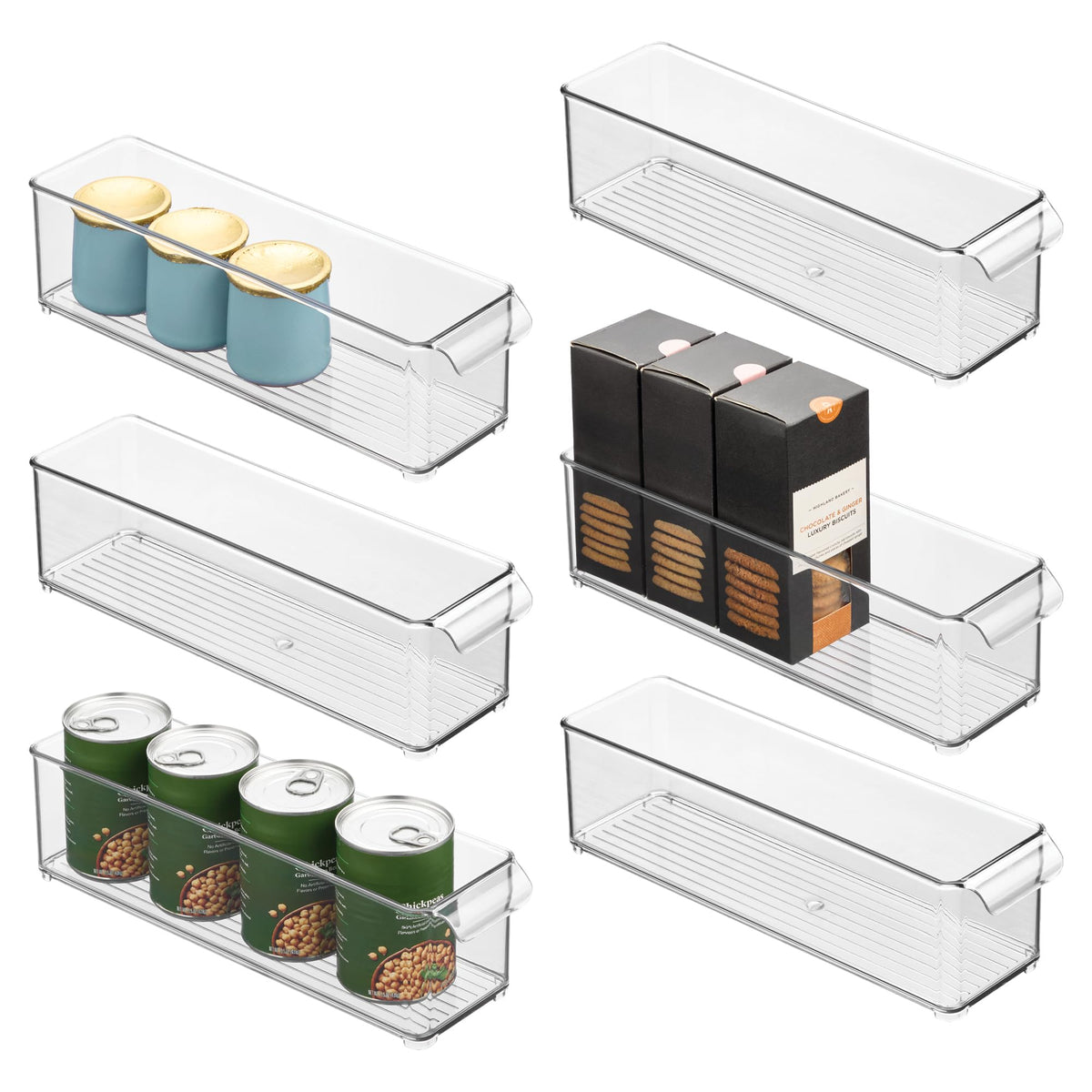 iDesign Stackable Fridge Storage Bin, Clear