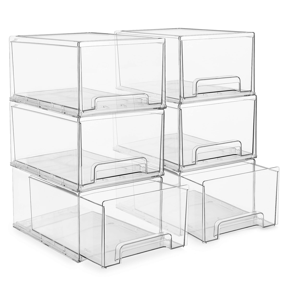 Sorbus Clear Stackable Storage Drawers for Refrigerator (Medium, 2 Pack)