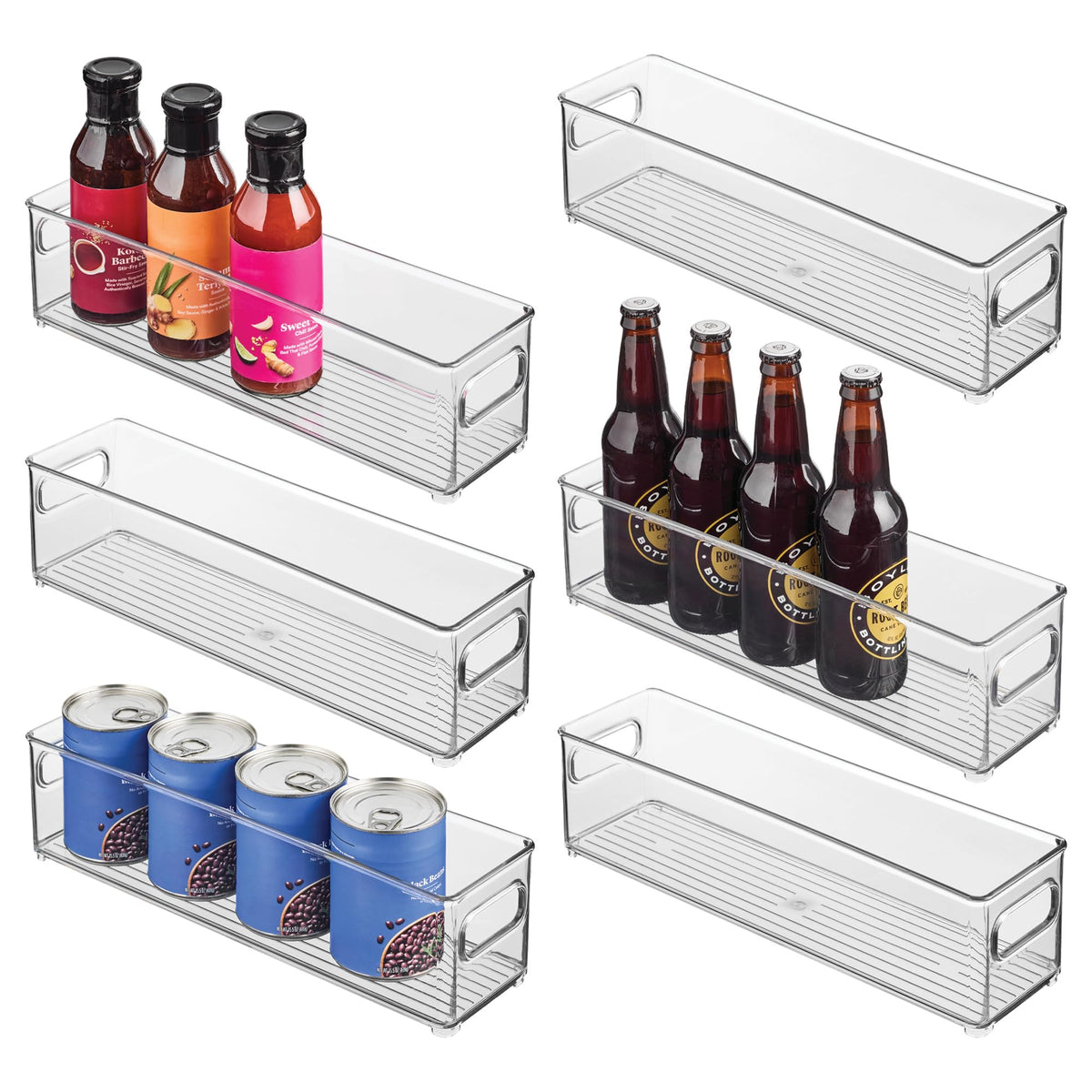 iDesign Stackable Fridge Bin with Handles, Set of 2, Clear