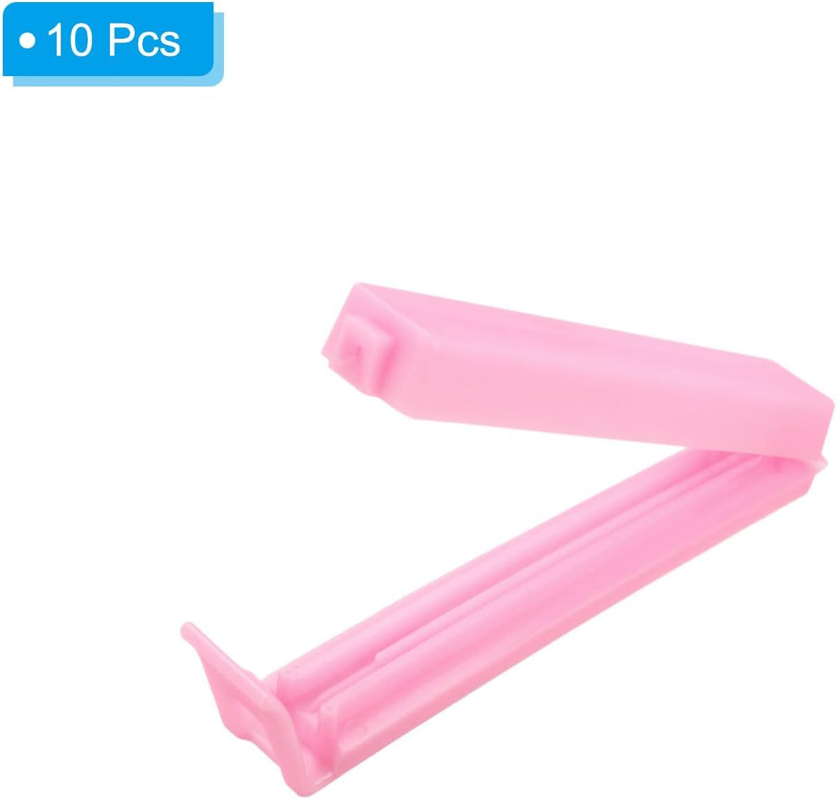 PATIKIL Sealing Clips 3.5 Inch, 10 Pack Reusable Plastic Bag Clamp Sealer for Home Kitchen Food Storage, Pink