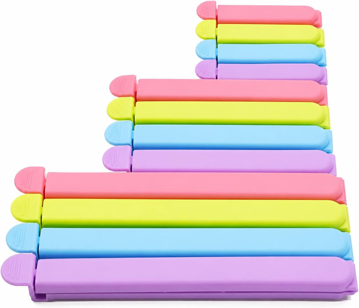Tmflove 12 PCS Sealing Clips for Food and Snack Bag(2.75 in, 4.33 in, 6.29 in)