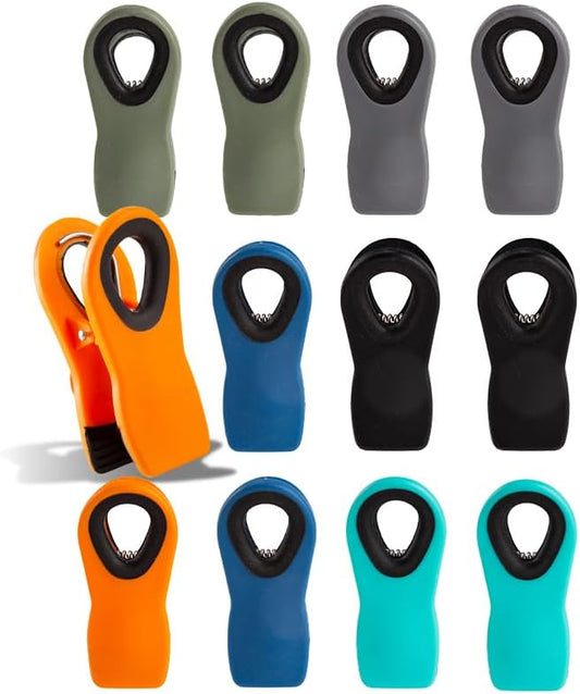 Chip Clips,Bag Clips,12 Pack Magnetic Bread Bag Food Package Fridge Magnets