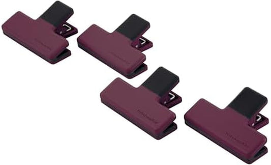 KitchenAid Set of 4 Medium Kitchen Clips with Nonslip Mouth Durable and Versatile Tight Seal Wipe Clean for Chips Snacks and Recipes
