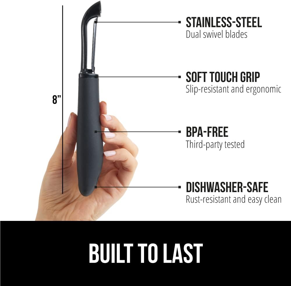 GORILLA GRIP® Patented BPA-Free Vegetable and Potato Peeler, Black
