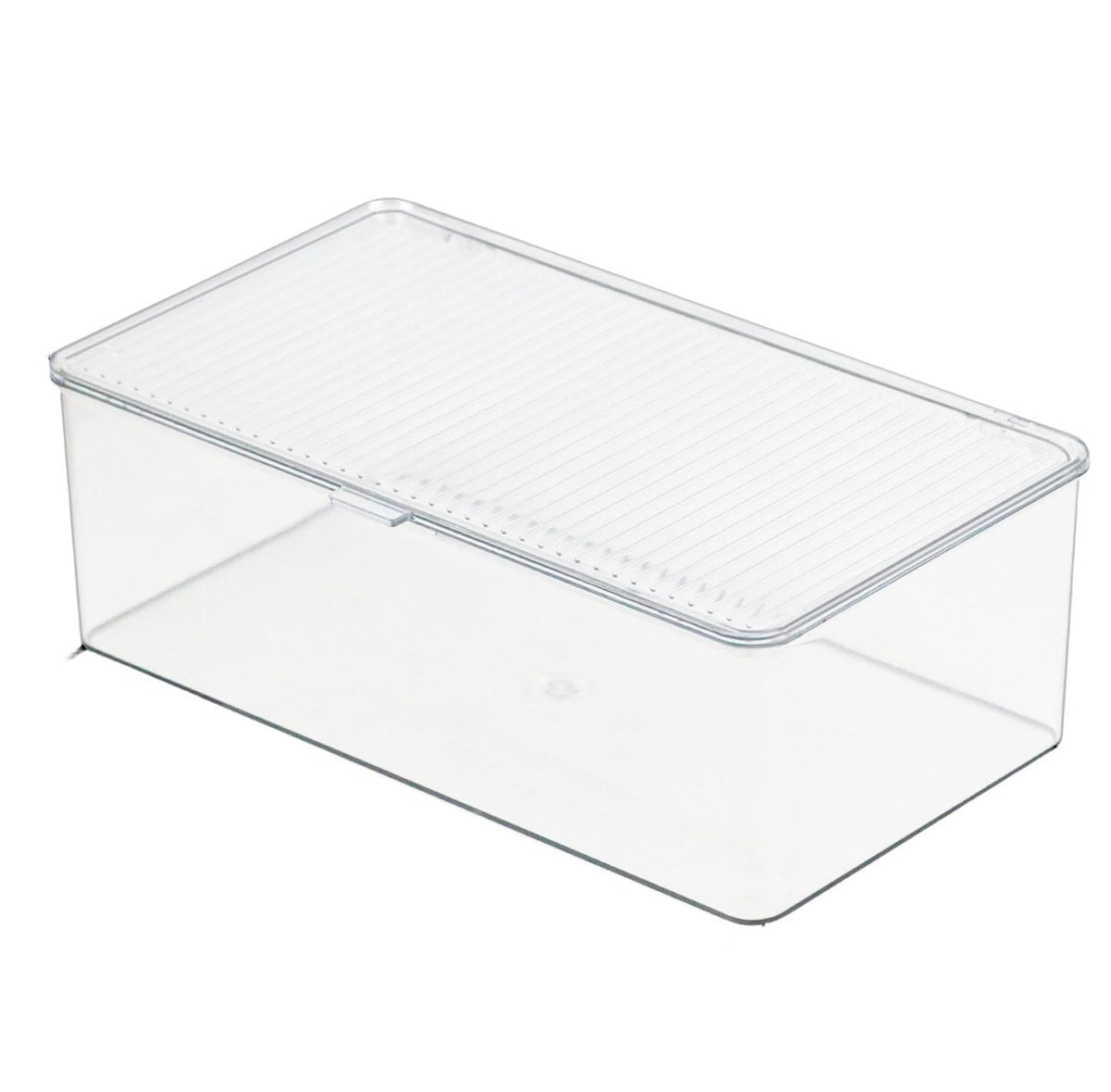 ZEXALOR Clear Plastic Storage Bin with Lid, Makeuo Holder, Fridge Organizer, Refrigerator Organizers and Storage, Small Container for Pantry, Office, Dresser, Bathroom, Kitchen, Snack