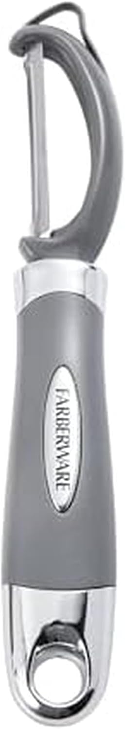 Farberware Professional Euro Vegetable Peeler with Ergonomic Handle, Razor-Sharp Stainless Steel Swivel Blade for Fruits and Vegetables, Dishwasher Safe, Jewel Grey