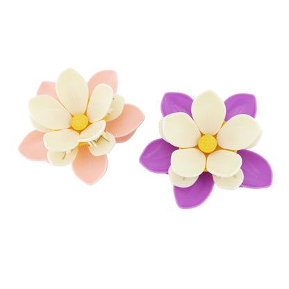 2 Pack Flower Magnetic Chip Clips for Refrigerator Decorative Pink Fridge Magnets Cute Multi-Purpose Petal Sealing Clips for Snack Bags Kitchen Office Home Decor