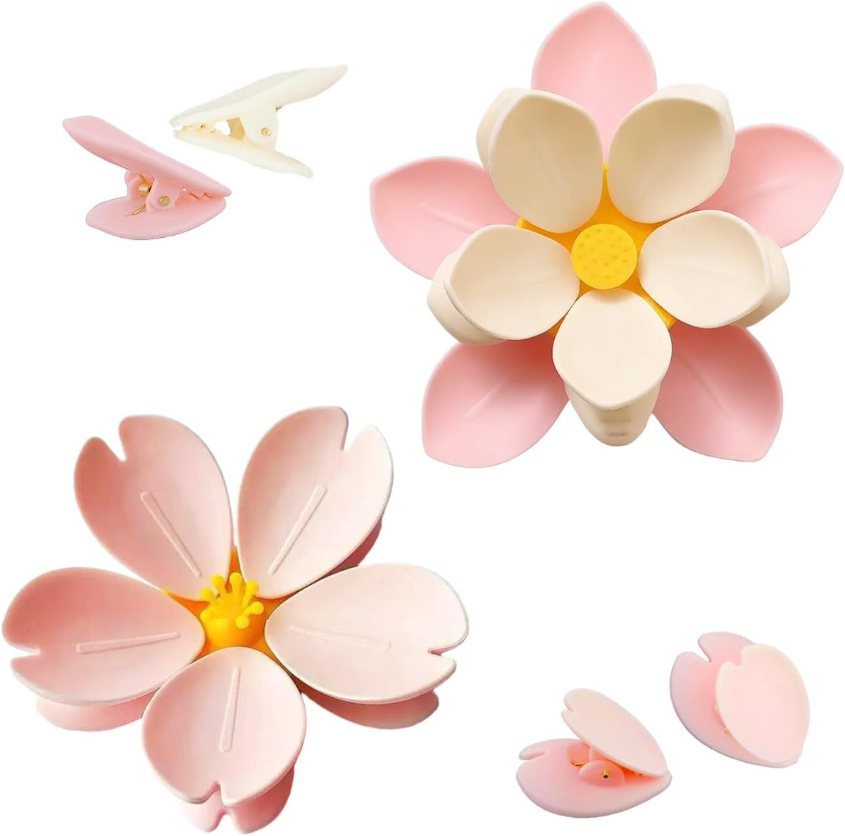 2 Pack Flower Magnetic Chip Clips for Refrigerator Decorative Pink Fridge Magnets Cute Multi-Purpose Petal Sealing Clips for Snack Bags Kitchen Office Home Decor