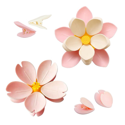 2 Pack Flower Magnetic Chip Clips for Refrigerator Decorative Pink Fridge Magnets Cute Multi-Purpose Petal Sealing Clips for Snack Bags Kitchen Office Home Decor