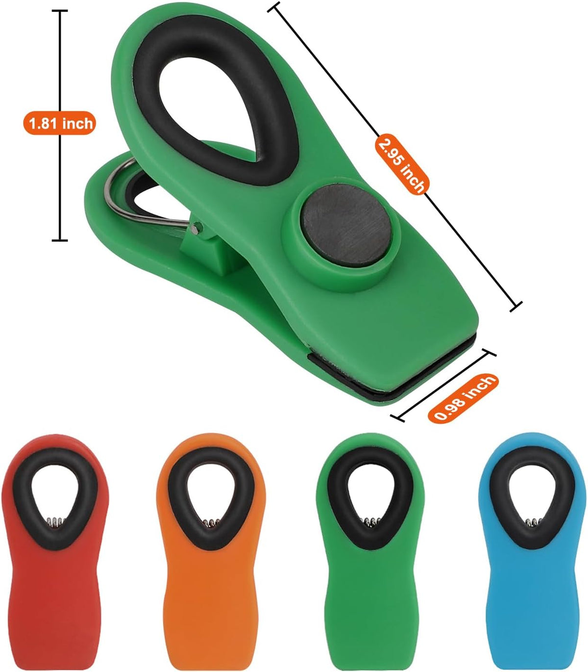 TACGEA Chip Clips, Magnetic Bag Clips for Food Storage, 16 Pack, Multicolor