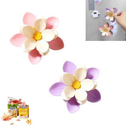 Sunflower-Shaped Magnetic Chip Clips, Petal Style Bag Clips