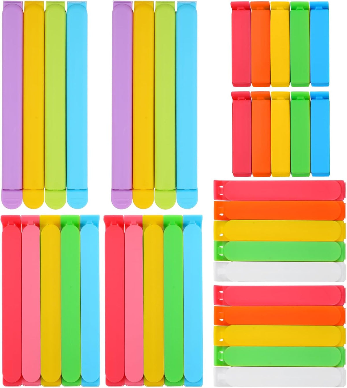 38Pcs 4 Sizes Colorful Chip Clips for Food Bag, Kitchen Essentials Gadgets
