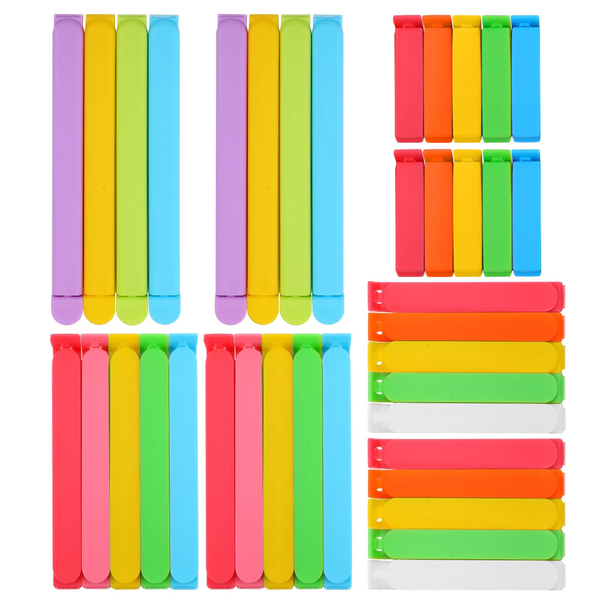 38Pcs 4 Sizes Colorful Chip Clips for Food Bag, Kitchen Essentials Gadgets