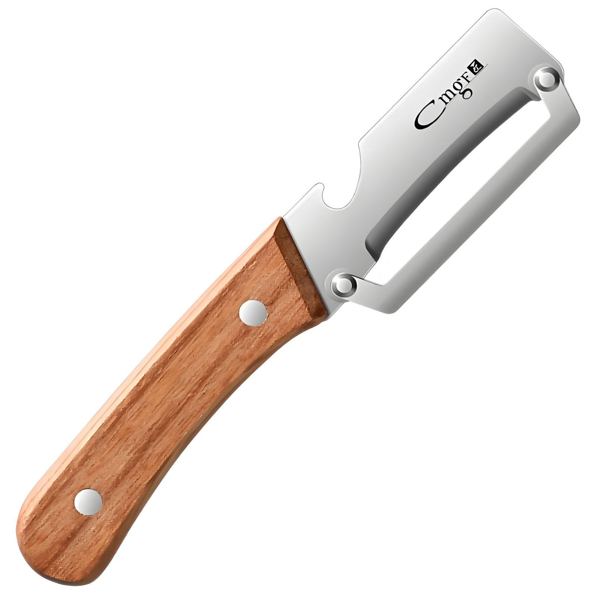 Vegetable Peeler Wooden Handle Sharp Steel Blade with Bottle Opener