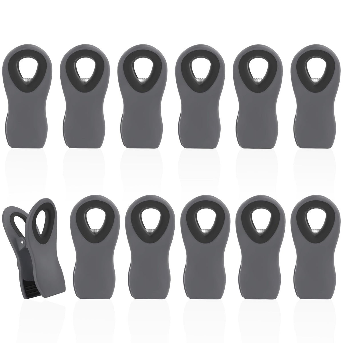 12 Pack Chip Clips, Bag Clips for Food, Magnetic Sealers for Chips and Other Food, Plastic Bag Clip for Kitchen, Fridge, Clothes, Sewing and Artwork (Purple)