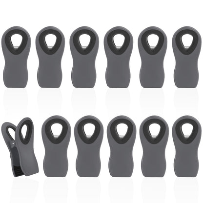 12 Pack Chip Clips, Bag Clips for Food, Magnetic Sealers for Chips and Other Food, Plastic Bag Clip for Kitchen, Fridge, Clothes, Sewing and Artwork (Purple)