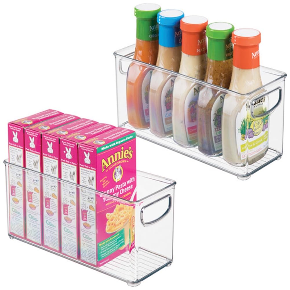 iDesign Slim Clear Plastic Stackable Storage Bin, Tall Narrow, 4-Pack