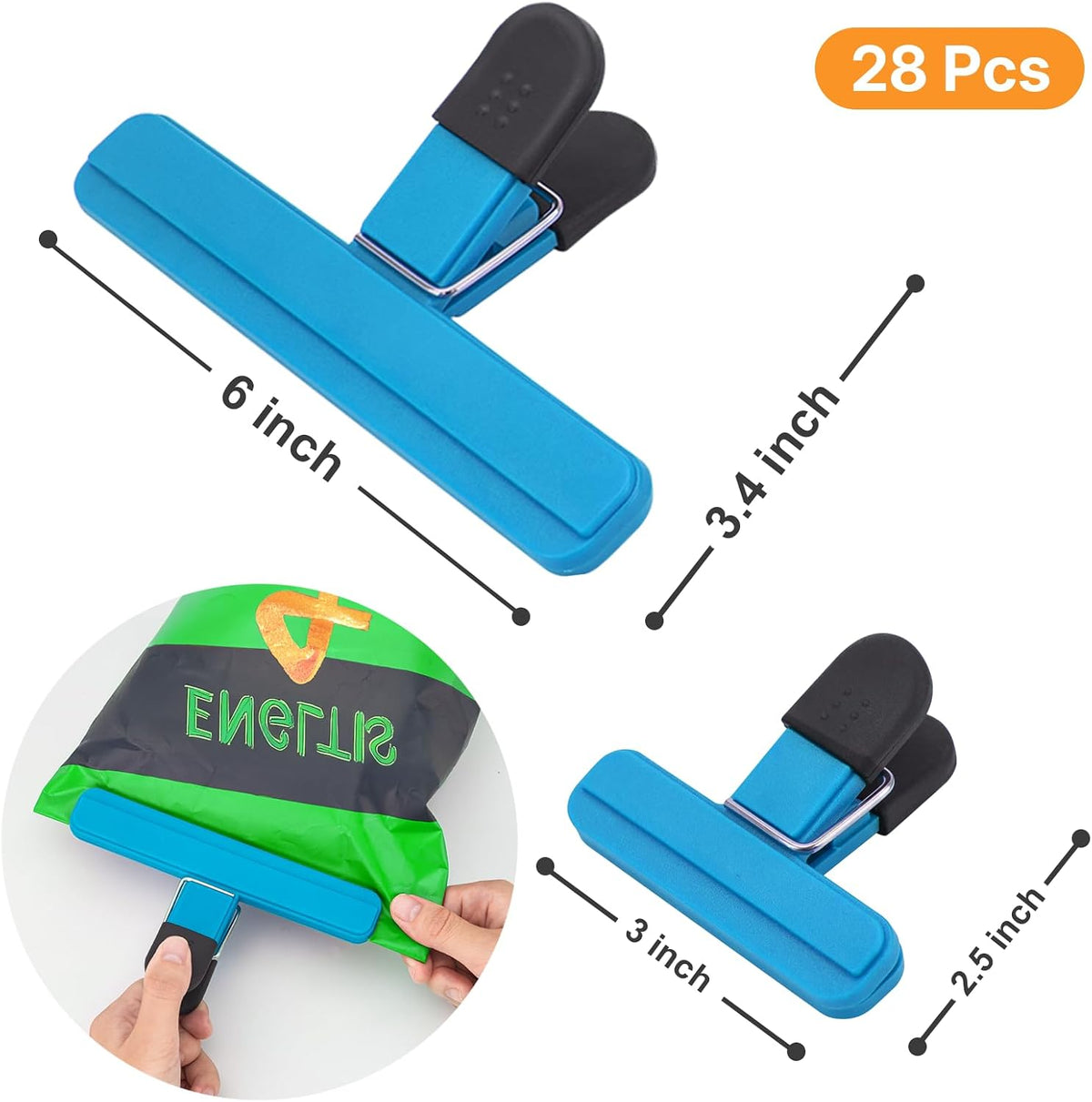 28 Pcs Chip Clips, Heavy Duty Sealing for Food Storage