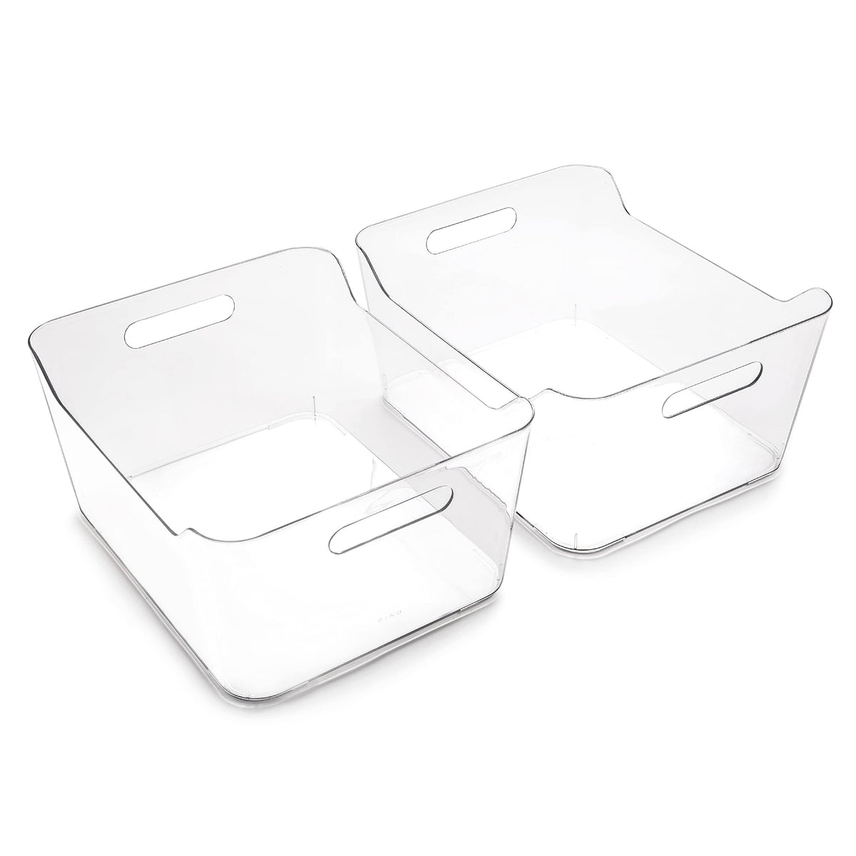 BINO | The SOHO Collection Plastic Storage Bins, X-Small - 2 Pack, Clear | Pantry and Fridge Organizer Containers, Kitchen Cabinet and Medicine Cabinet Bins