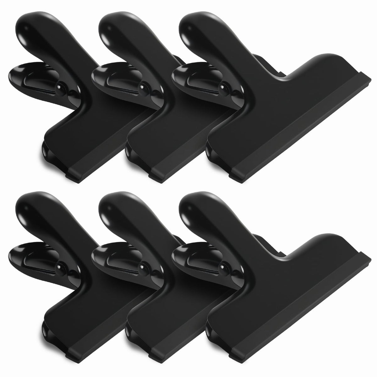 HOUSE AGAIN 12 Pack Stainless Steel Chip Bag Clips Covered with Silicone - NO More Sharp Edges - Color Coded for Food Bags - Air Tight Seal, Heavy Duty for Kitchen and Office, 3 Inches