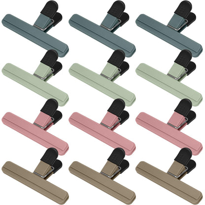 TACGEA Large Chip Clips, 6 Pack Upgrade Wide Open Bag Clips for Food Storage with Air Tight Seal Grip, Neutral Color