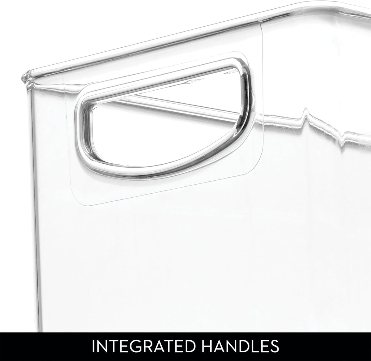 iDesign Plastic Stackable Pantry Bin with Handles, Clear