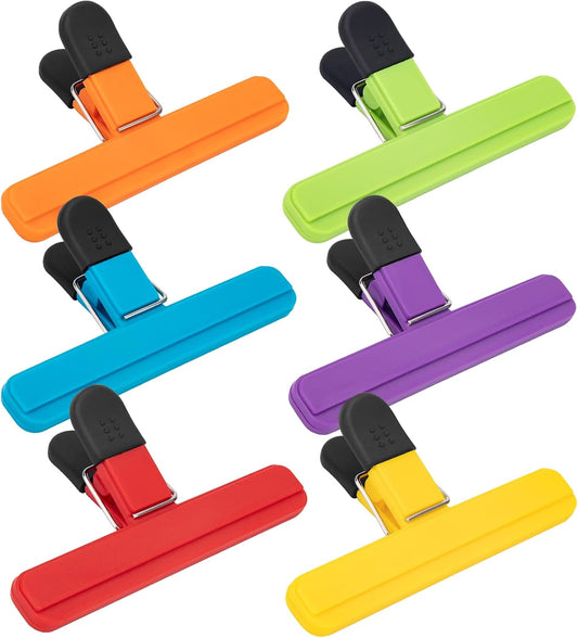 6 Pack Chip Clips, Heavy Duty Seal Grips, 6 x 3.5 in, Food Storage