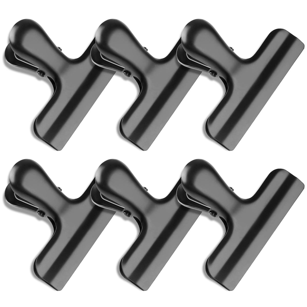 6 Pack Bag Clips, Stainless Steel Chip, Chip Clips Food Clip, Heavy Duty Air Tight Seal Kitchen Clip Snack Food Bag Clamp