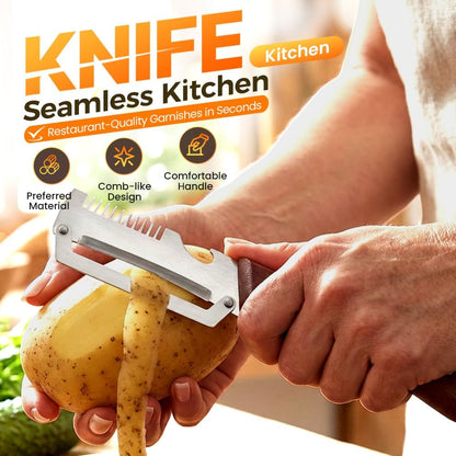 Premium Vegetable Peeler with Wooden Handle and Bottle Opener, 2026 Upgrade Multifunctional Vegetable Peeler for Kitchen, Multi-Functional Kitchen Gadgets Tool for Fruit Vegetables Potato (1)