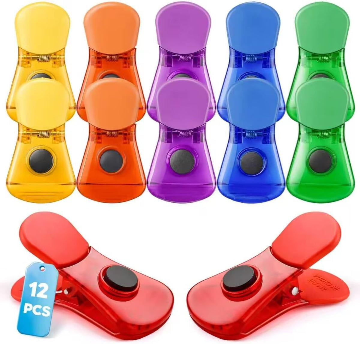 Ninth Five Bag Clips, 12Pack Chip Clips, Magnetic Bag Clip for Food Storage