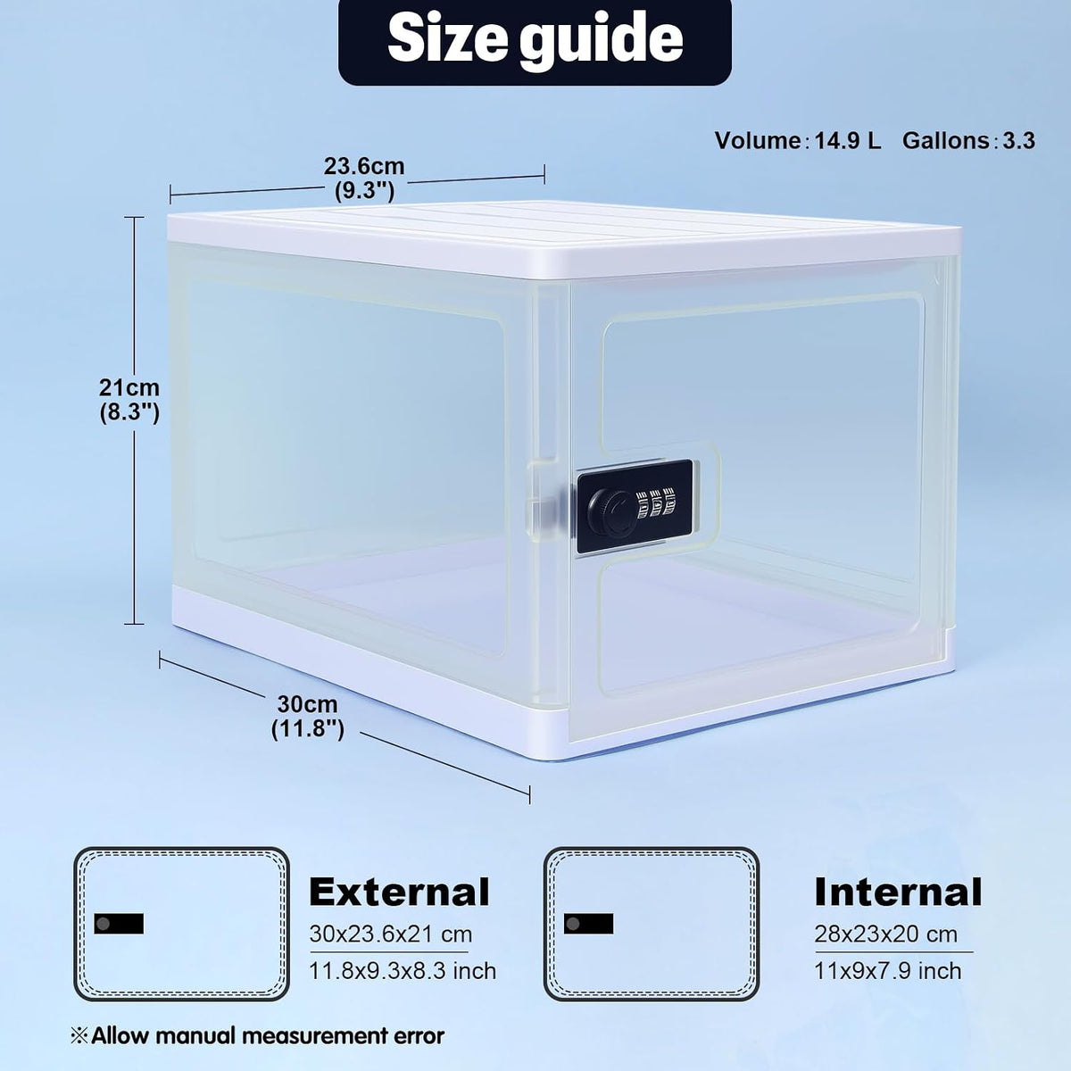 Clear Lockable Storage Box, Code,14.9L(Clear)