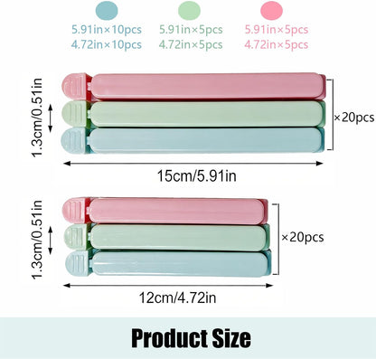 40 Pcs Food Bag Sealing Clips Airtight Chip Clips with 2 Sizes