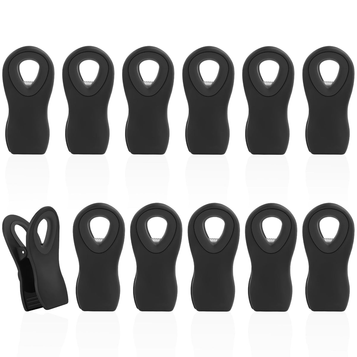 12 Pack Chip Clips, Bag Clips for Food, Magnetic Sealers for Chips and Other Food, Plastic Bag Clip for Kitchen, Fridge, Clothes, Sewing and Artwork (Purple)