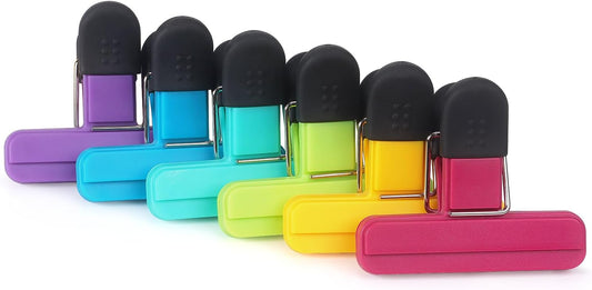 Tamaki 6 Pack Chip Clips, Food Clips, 3 x 2.5 Inch, Assorted Color