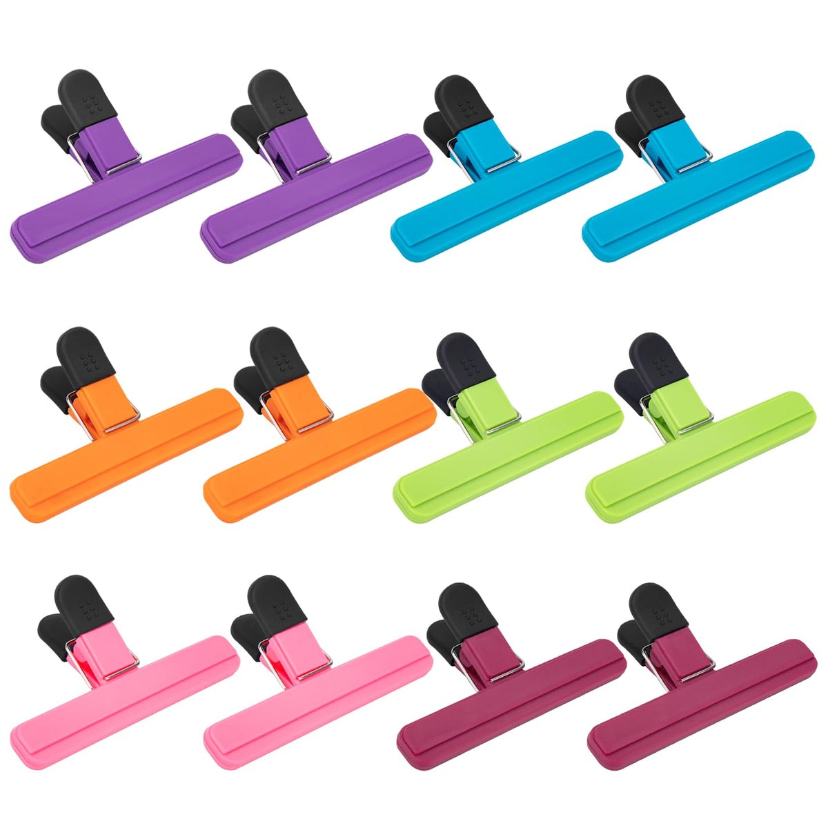 OWLKELA 6 Pcs Chip Clips,6 inch x 3.4 inch, Multicolor