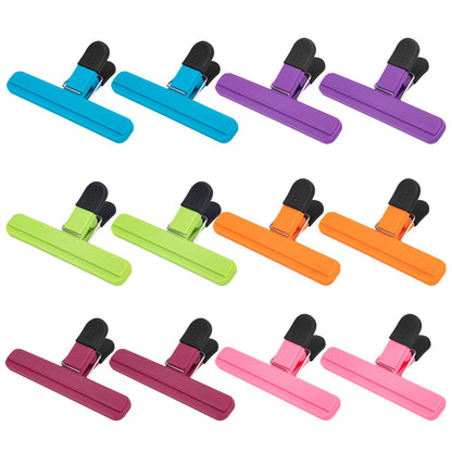 6 Pack Large Chip Bag Clips, Heavy Duty Plastic Sealing, 6x3.5 Inch