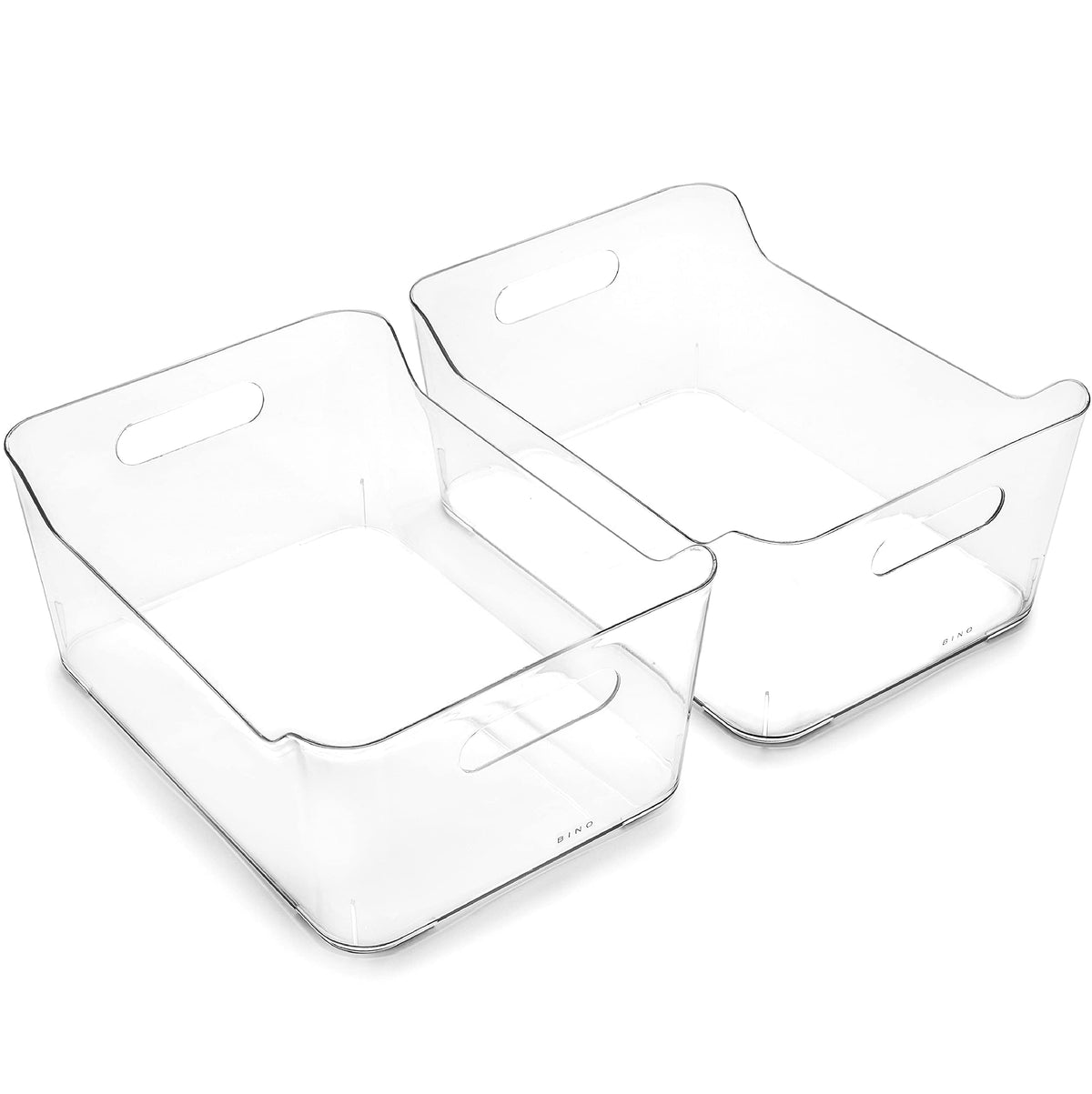 BINO | The SOHO Collection Plastic Storage Bins, X-Small - 2 Pack, Clear | Pantry and Fridge Organizer Containers, Kitchen Cabinet and Medicine Cabinet Bins