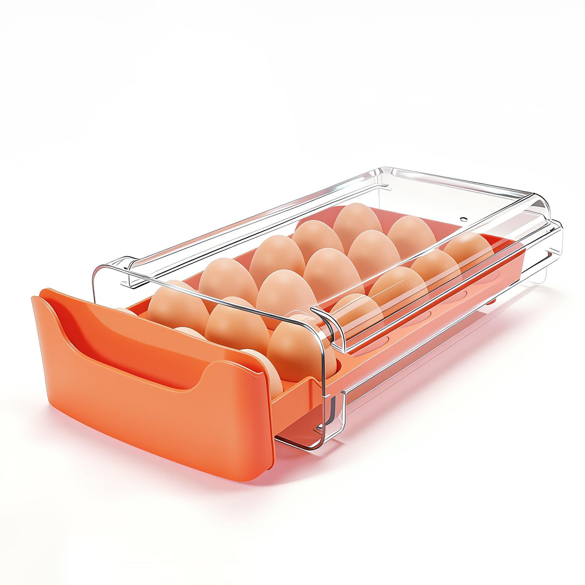 Egg-Holder for Fridge, Fits Small to Large Eggs, White