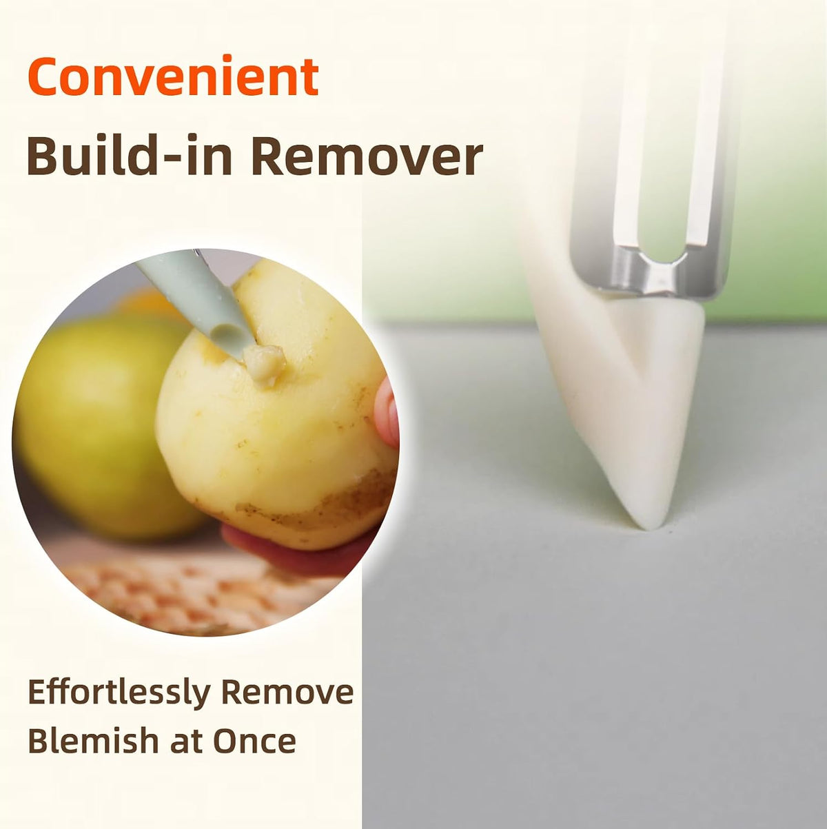 Stainless Steel Vegetable & Fruit Peeler for Kitchen, White