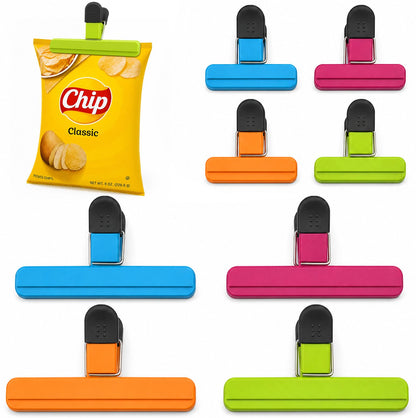 8 Pack Chip Clips Bag Clips, Food Clip for Food Storage|4 x L,4 x S