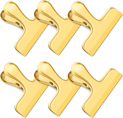 ANZNKU 6 Pack Chip Clips Bag Clips for Food Snack Kitchen Storage(Silver)