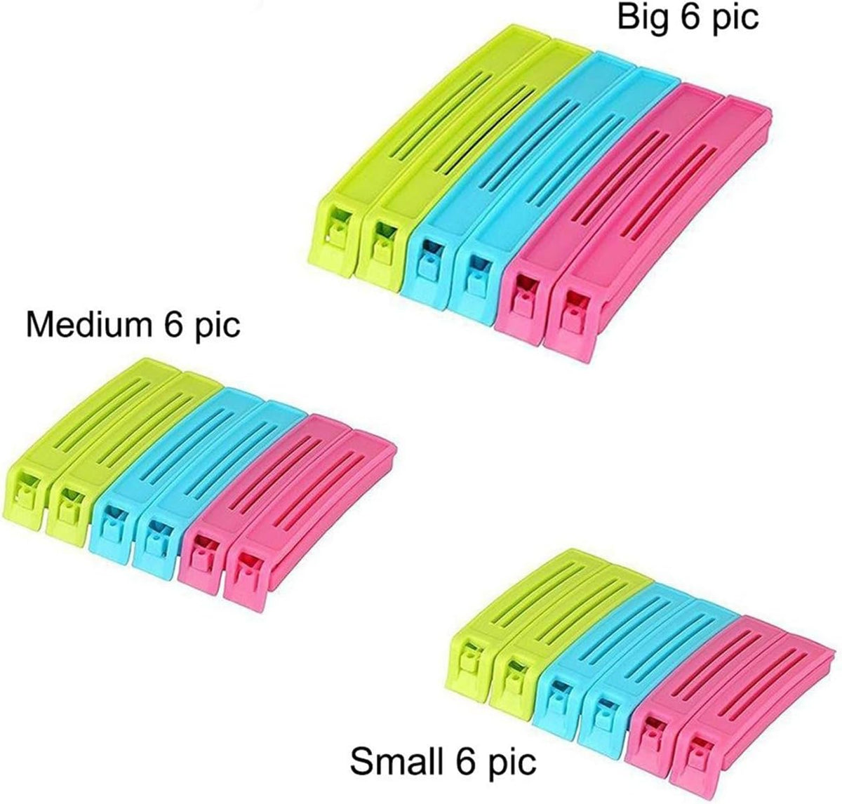 Food Clip Set of 18 | Multipurpose Airtight Bag Sealing Clips for Kitchen Storage | Reusable Snack, Chips & Food Packet Clips for Freshness Protection