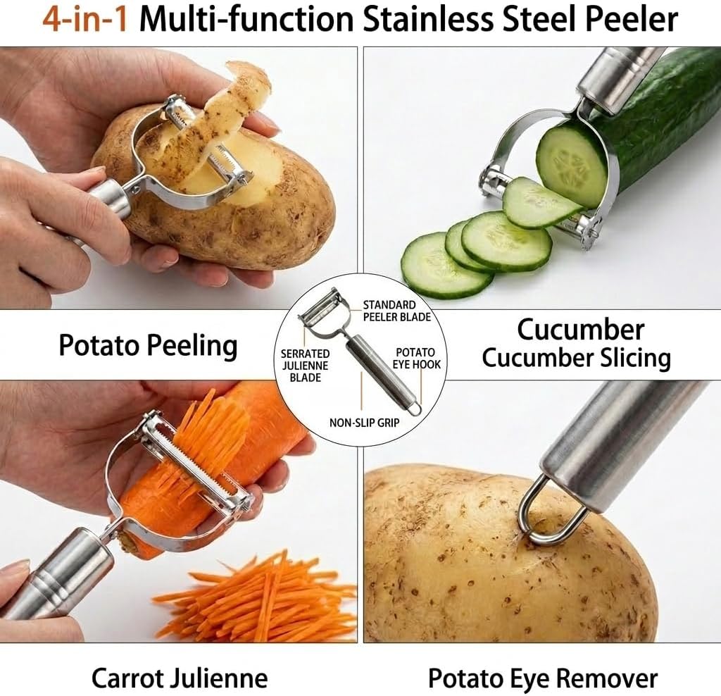 2PCS Multifunctional Julienne Vegetable Peeler for Potato Carrot